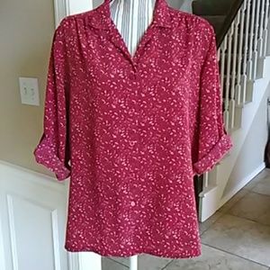 Summery Red "Don Kenny" Top in Sz. 14/16.